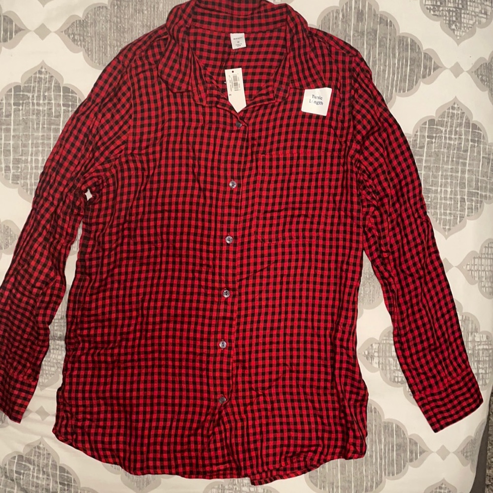 Brand New With Tags Red & Black Buffalo Check Womens Blouse (Size M)